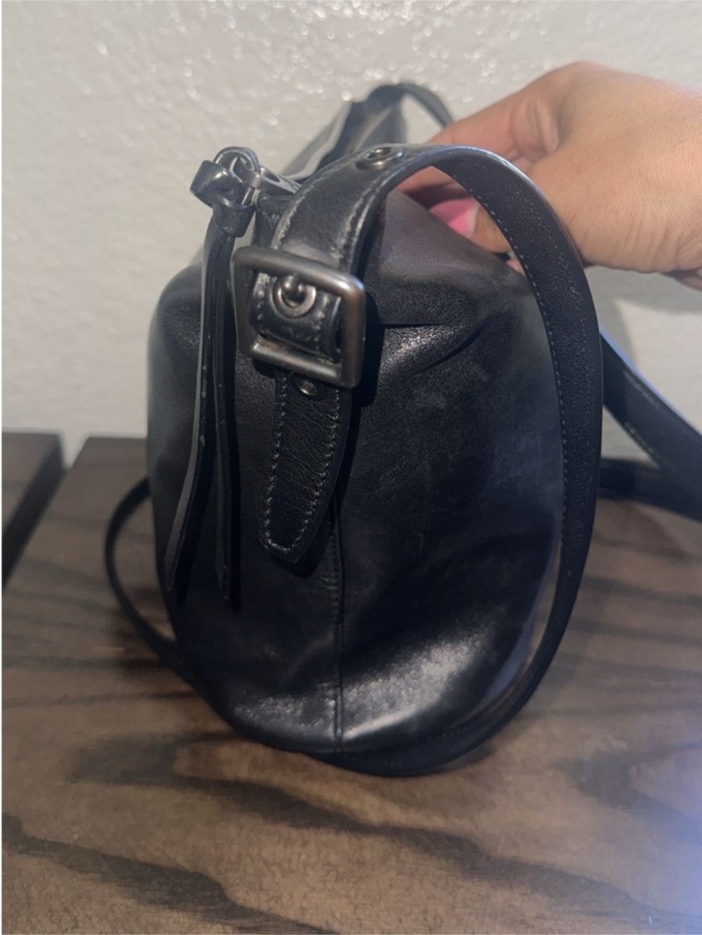 Coach Black Leather Bleecker Bucket Bag - Picture 3 of 7